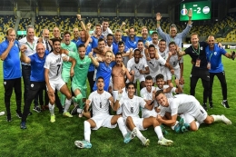 Timnas Israel U-20 merayakan selebrasi saat menang melawan Prancis di Piala Eropa 2022 U-19  (UEFA.com via Sportsfile)