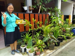 Ibu rumah tangga dengan koleksi tanamannya | dokumentasi pribadi