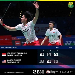 Leo/Daniel revans (Foto Facebook.com/Badminton Indonesia) 