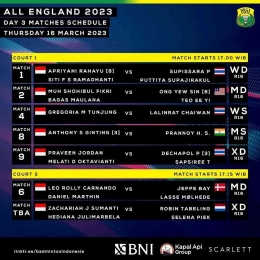 Jadwal Main Indonesia Part 2 (Foto Facebook.com/Badminton Indonesia) 