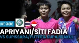 Ganda putri Indonesia Apriyani/Siti Fadia lolos ke perempat final All England setelah kalahkan pasangan Thailand Supissa/Puttita (foto : dok.PBSI)