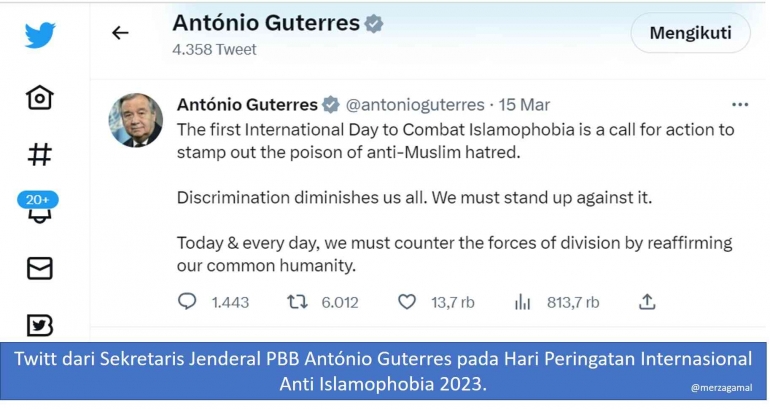 Image: Tangkapan layar Twitter dari Sekjen PBB Antonio Guterres