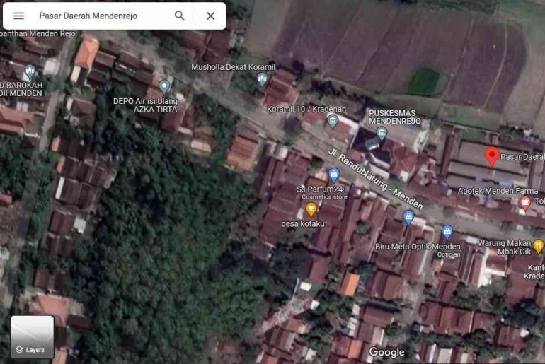 Google Map Pasar Desa Menden
