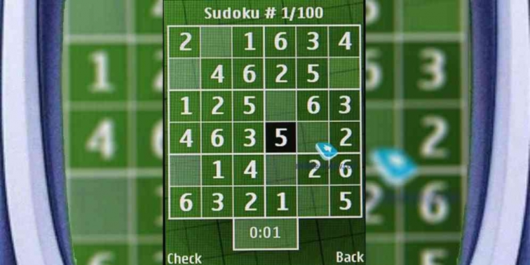 Tampilan main game Sudoku jadul (sumber: seputargame.com/Anindya Yumna Mandiri)