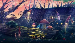 https://www.freepik.com/premium-vector/mushroom-garden-with-wild-animals-summer-magic-forest-landscape_9823966.htm