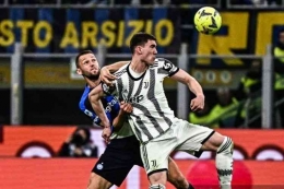 Juventus berhasil mengalahkan Inter Milan 1-0. Foto: AFP/Gabriel Bouys via Kompas.com