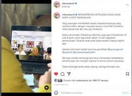 Tangkapan Layar Postingan Instagram Ridwan Kamil