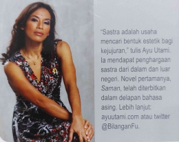 Ayu Utami-Cover belakang Pengakuan eks Parasit Lajang/Foto: Hermard