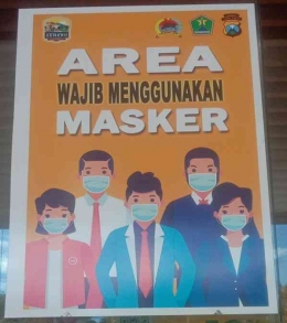 Gambar 2. Poster Area Wajib Menggunakan Masker (Sumber: Dokumen Pribadi)