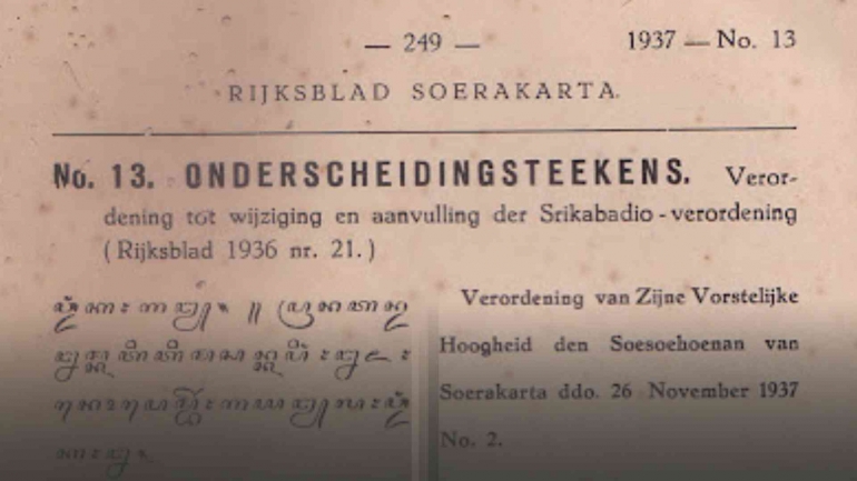Sumber: Rijkblad Soerakarta 1937