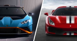 Lamborghini (kiri) dan Ferrari (kanan) (Dok. Carscoops)