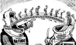 Karikatur relasi pendidikan tinggi dengan industri. Sumber: otrasvoceseneducacion.org