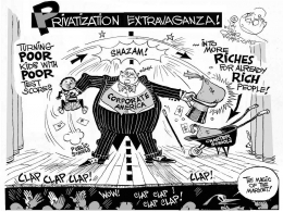 Karikatur mengkritisi privatisasi pendidikan di AS. Sumber: litci.org