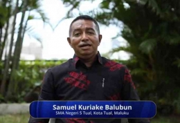 Samuel Kuriake Balubun,Guru dari Maluku yang memanfaatkan Platform Merdeka Mengajar  I Sumber Foto : Channel Youtube PPG GTK Kemendikbud RI