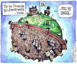 Karikatur tentang ketidakadilan akibat neoliberalisme. Sumber: Cultursmag.com