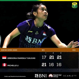 Gregoria petik kemenangan (Foto Facebook.com/Badminton Indonesia) 
