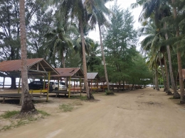 Jalan yang dilewati kendaraan persis di tengah-tengah pantai Toronipa. foto: Hilman Idrus