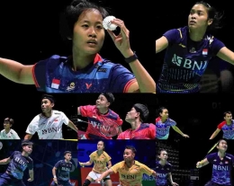 Hanya 7 wakil Indonesia yang berhasil membawa pulang uang dari turnamen Swiss Open 2023 (Diolah dari Facebook.com/Badminton Indonesia) 