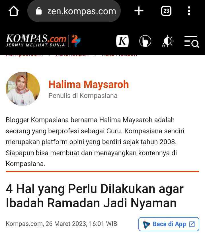 Tangkap layar Kompas.com