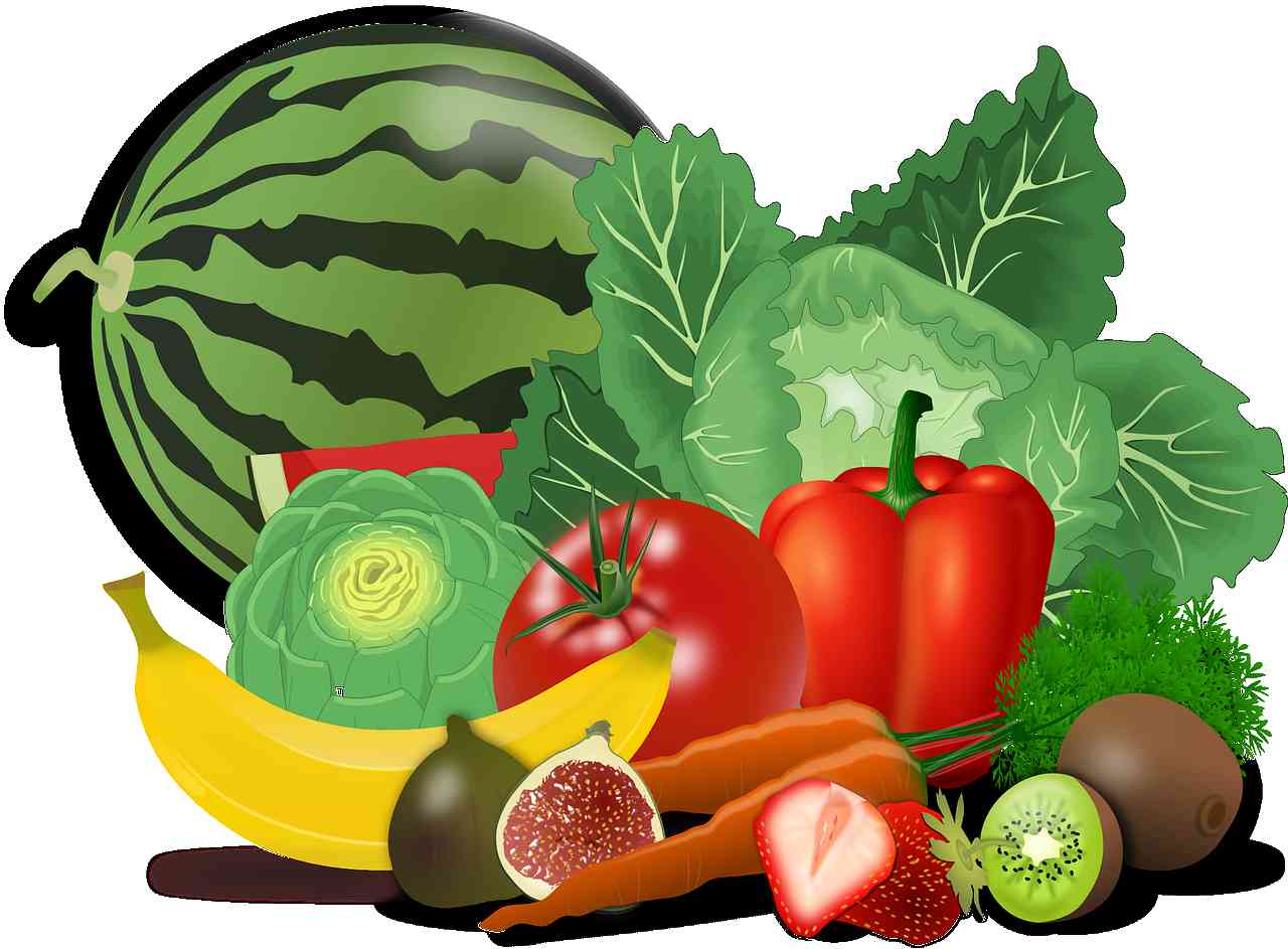 Ilustrasi makanan sehat yang baik dikonsumsi waktu berbuka puasa (Sumber: Gambar oleh OpenClipart-Vectors dari Pixabay)