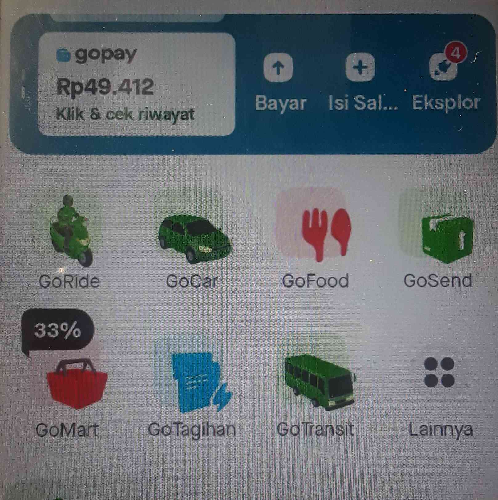 Saldo GoPay pertama senilai 49.412 (dokpri/et's)