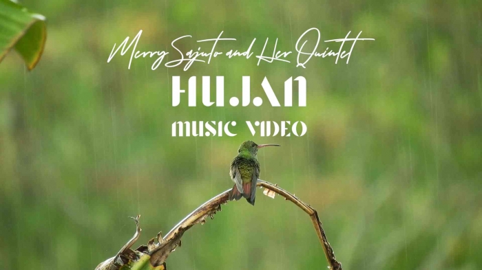 Ilustrasi hujan dari video musik Merry Sajuto and Her Quintet