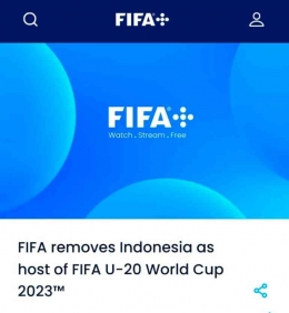 Konfirmasi pembatalan Piala Dunia U20 2023 di Indonesia dari FIFA. Sumber: fifa.com
