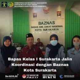 Bapas Kelas I Surakarta Jalin Koordinasi dengan Baznas Kota Surakarta. Dokpri