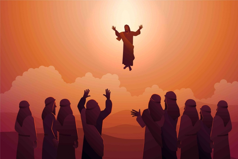 Ilustrasi: Yesus terangkat ke Sorga (freepik.com)