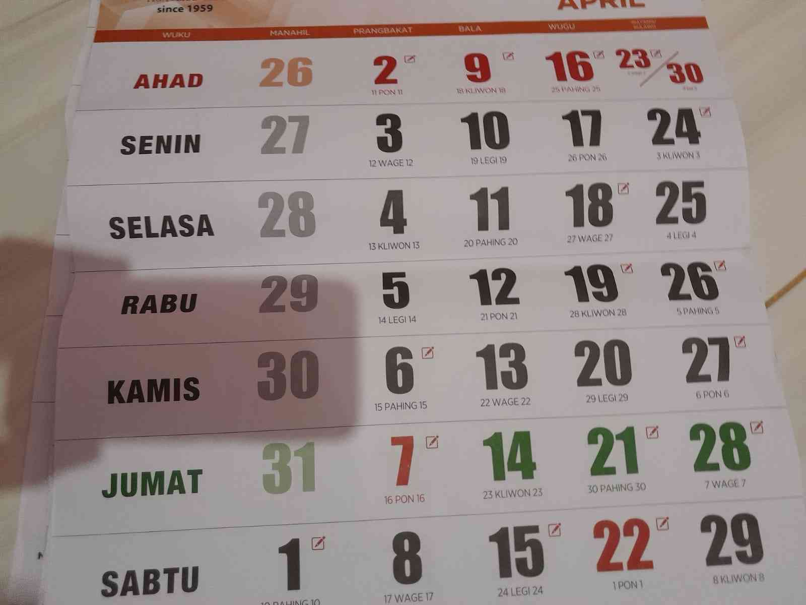 Kalender April 2023 (dokpri)