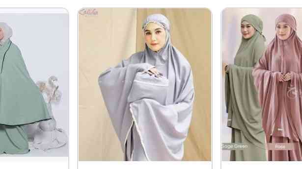 Mukena jaman now. Kerap hanya mementingkan model dan warna,  namun abai dengan kenyamanan. Ilustrasi SS marketplace Shopee