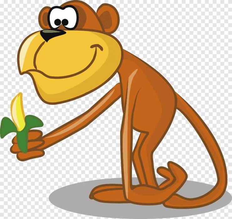 Ilustrasi monyet dan pisang (Sumber dokumentasi:   PNGEgg)