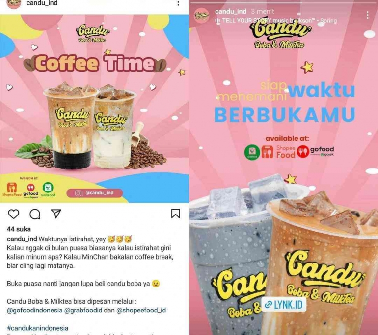 Diambil Pribadi oleh Penulis melalui Screenshoot di IG : @candu_ind