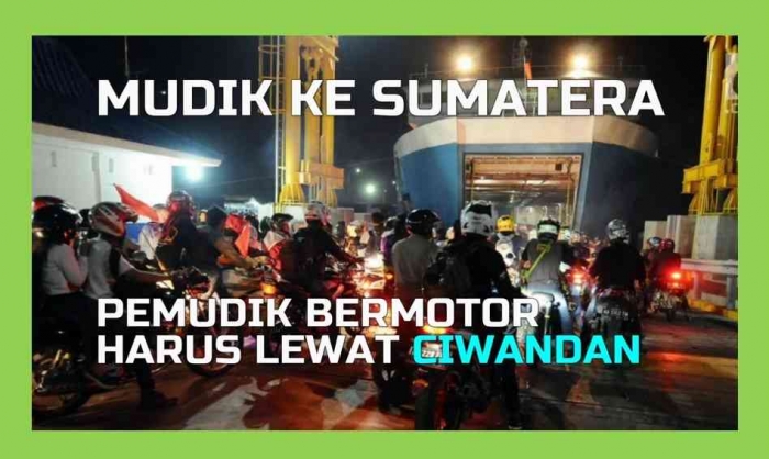 Pemudik bermotor ke Sumatera, harus lewat Pelabuhan Ciwandan. Foto: Dok. Isson Khairul