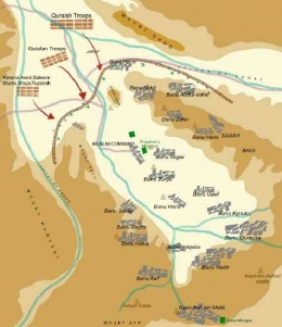 Peta Perang Khandaq (sumber: wikimedia.org/Dr Zubair Rashid)