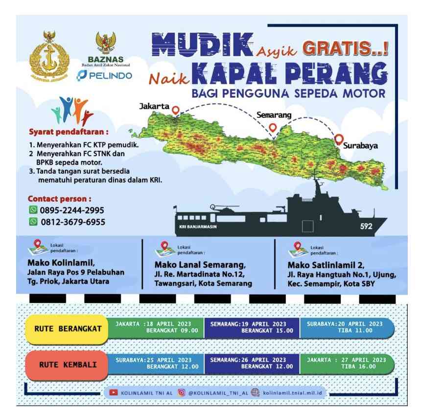 Mudik naik Kapal Perang|via https://news.detik.com/