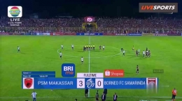 PSM ungguli Borneo FC di laga panmungkas BRI Liga 1. Sumber: screenshoot live streaming LIVESPORTS/Live INDOSIAR