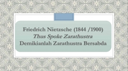 Demikianlah Zarathustra Bersabda Nietzche/dokpri