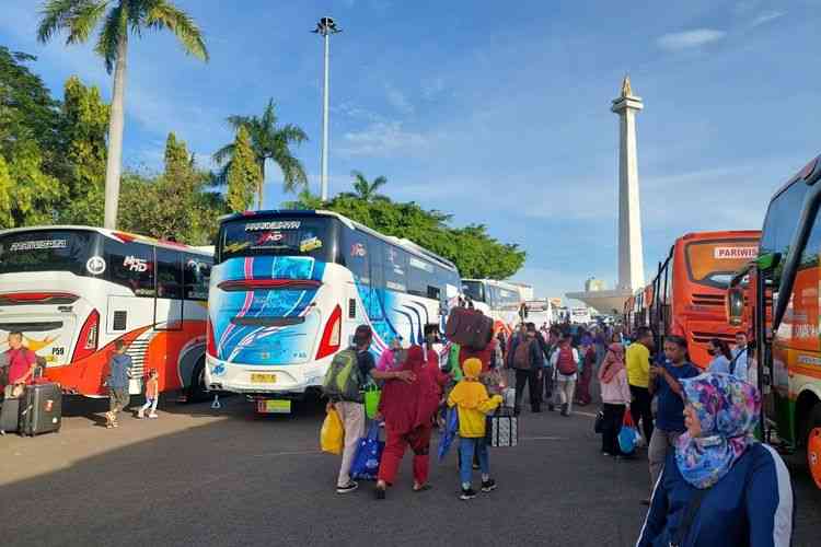 Mudik gratis (foto: Kompas.com/Muhammad Naufal)