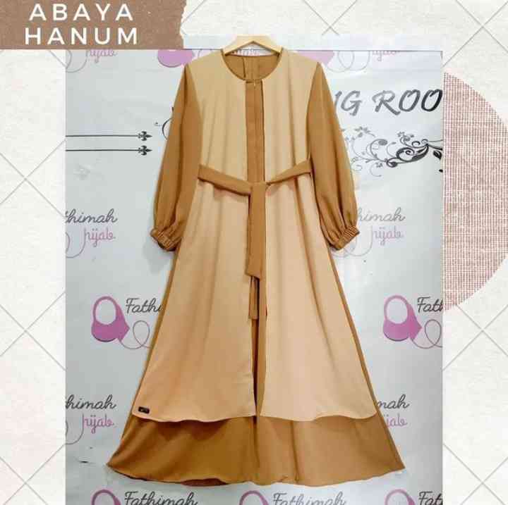 Gamis inspirasi baju lebaran. Sumber IG @fathimahijab_gto