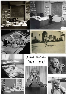 Beberapa foto riel Albert Einstein yang diintegrasikan. Foto : Hugo Santos, flickr.com