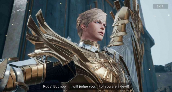Rudy menyatakan perang melawan tipu daya Shane (Tangkapan Layar Cerita Chapter 9.5 Seven Knight 2)