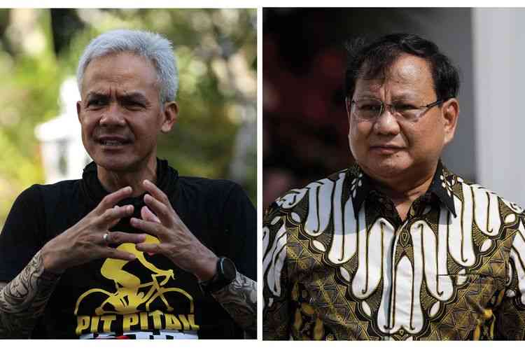 Kandidat kuat calon presiden Ganjar atau Prabowo :Kompas.com/Kristianto Purnomo)