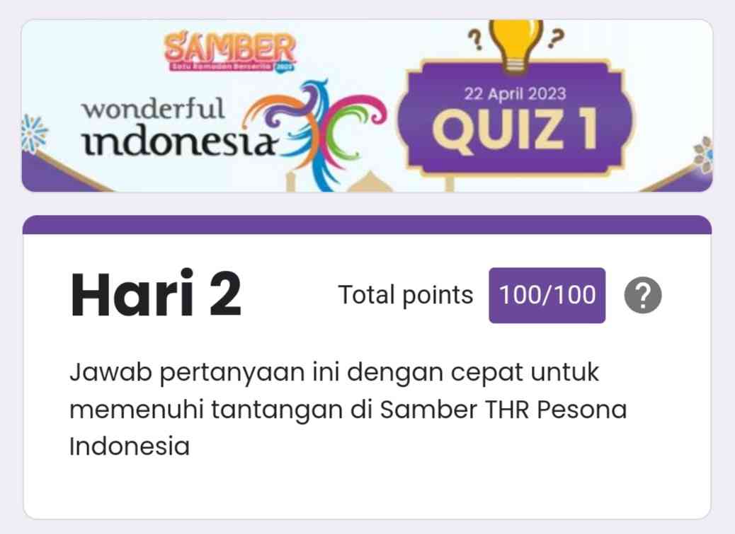 Layar tangkap. Image quiz hari ke 2. Dokpri