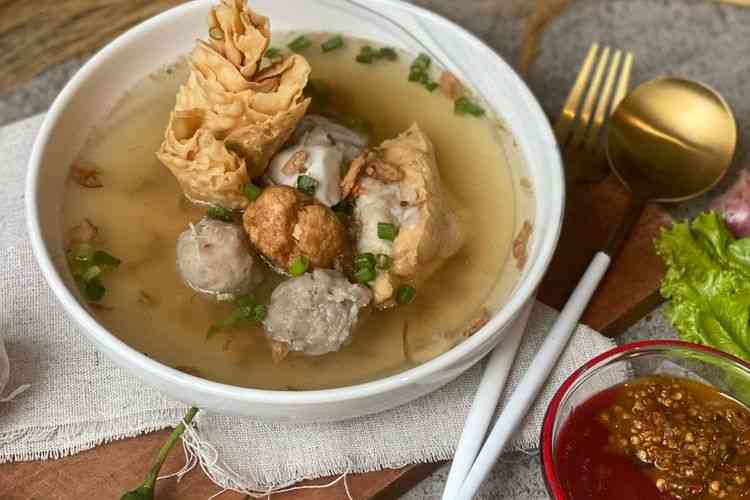 Semangkuk bakso malang di Bakso President Malang.(DOK.BAKSO PRESIDENT MALANG)-kompas.com