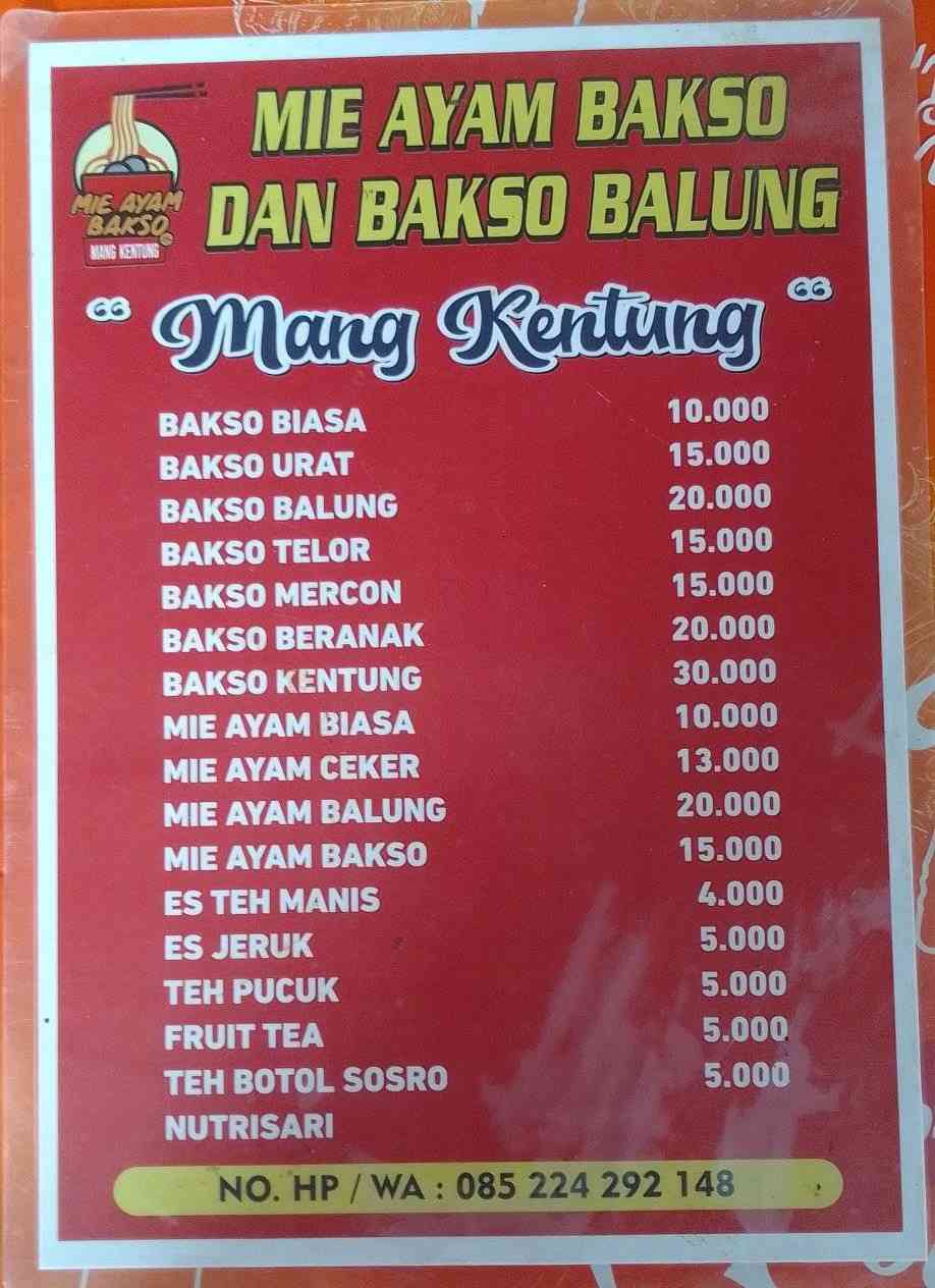 Daftar Menu (Foto Rian)