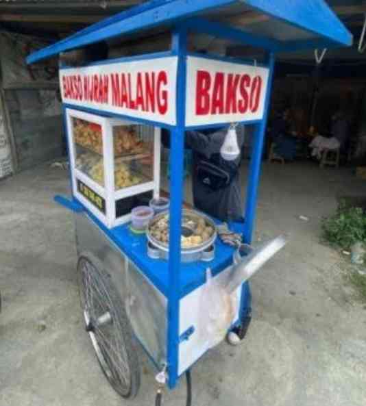 Gerobak biru pedagang baso (photo: Sulteng Raya.com)