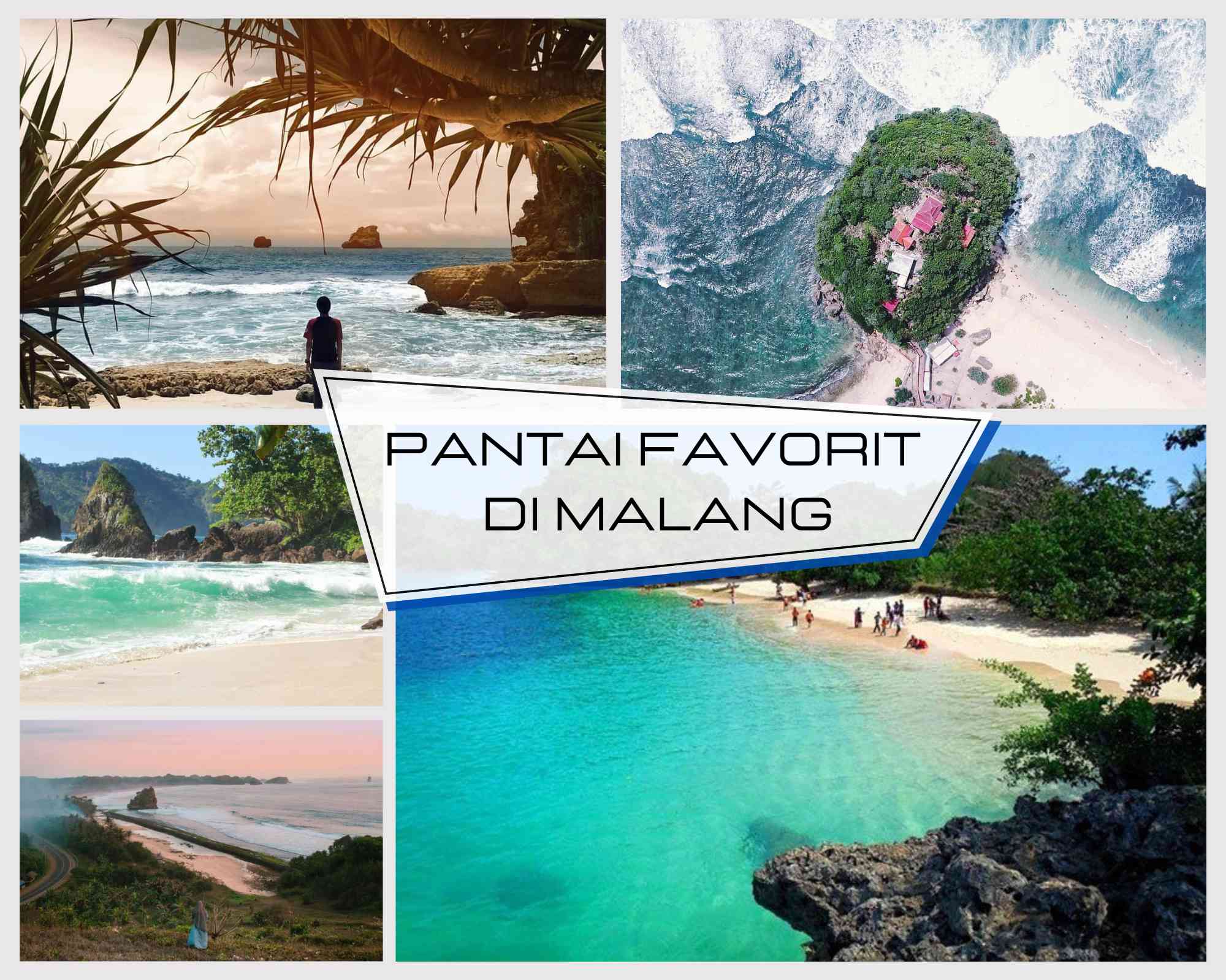 ilustrasi pantai favorit di Malang (sumber gambar: instagram.com, pexels.com, pinterest.com yang diedit)