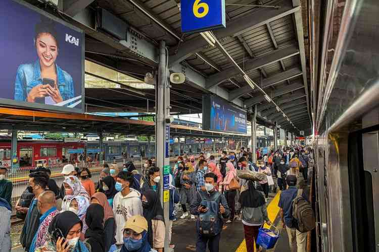 Mudik lebaran. (KOMPAS.com/Garry Lotulung)