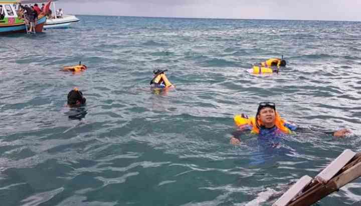 Berenang di tengah laut yang tenang (dokpri